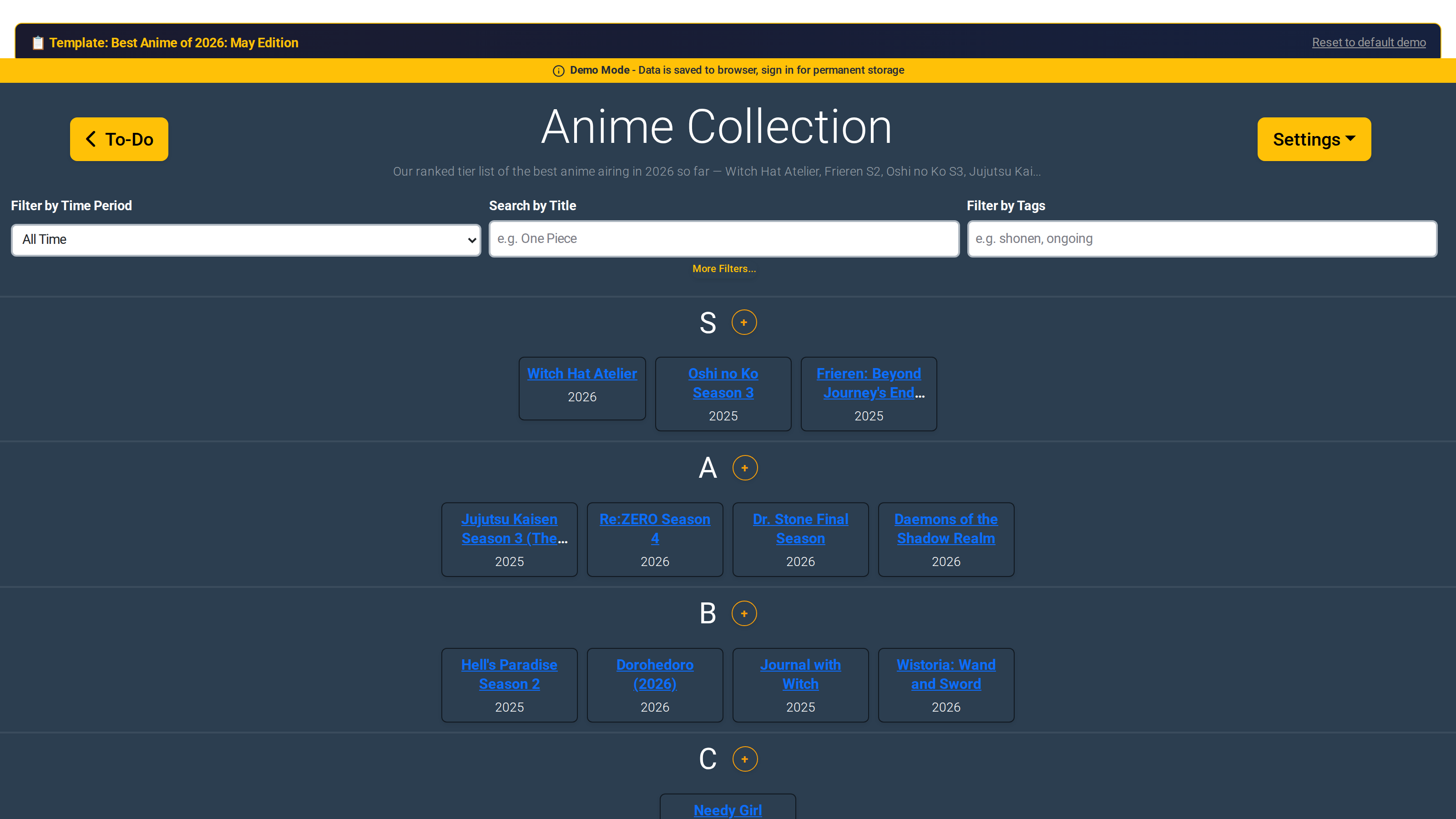 Best Anime of 2026: May Edition tier list