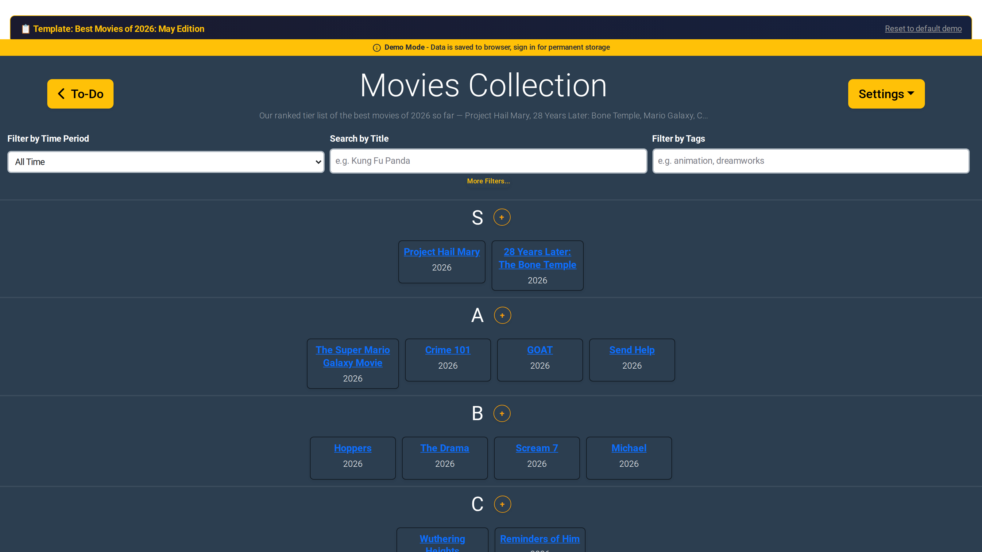Best Movies of 2026: May Edition tier list